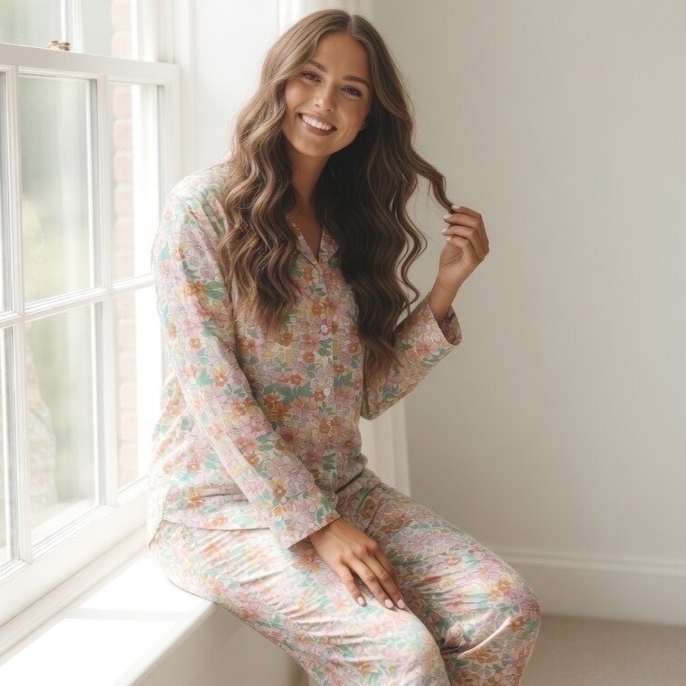 Piyama PJ Set Bright Bloom - Long Sleeve Top & Pants - Size Small (4-6) NWT